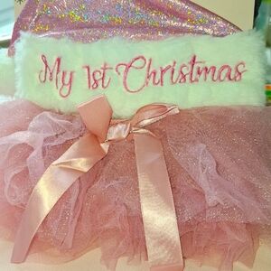 Pink and White 'My 1st Christmas' Tutu Set
